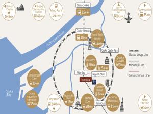 a map of the city of edmontonmontonmonton canada at MIMARU Osaka Namba Station in Osaka