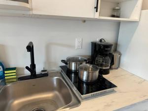 Η κουζίνα ή μικρή κουζίνα στο Cozy Motel Studio with kitchenette - 6