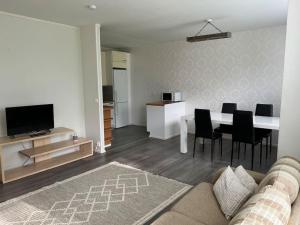 TV a/nebo společenská místnost v ubytování Tilava kaksio lähellä sairaalaa