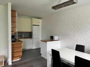 Kuchyň nebo kuchyňský kout v ubytování Tilava kaksio lähellä sairaalaa