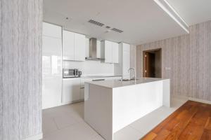 Kuchyň nebo kuchyňský kout v ubytování City walk apartment Specter