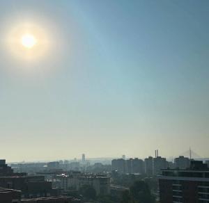 Vista general de Belgrad o vistes de la ciutat des de l'apartament