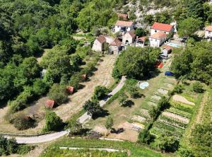 an aerial view of a small village with trees at Apartment Rural Podastrana in Sinj