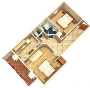 Půdorys ubytování Apartments Ostrog