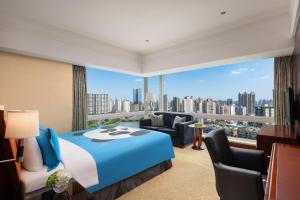Uma área de estar em Shangri-La Chengdu