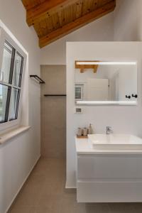 a bathroom with a sink and a mirror at Villa Marijan in Valtura