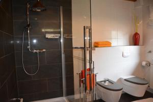 een badkamer met douche en toilet bij Ferienhaus 1534 in Neustadt an der Weinstraße +22 foto's