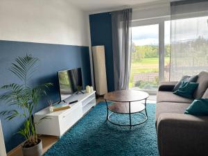 TV a/nebo společenská místnost v ubytování Panorama-Haus Wohnung Säntis