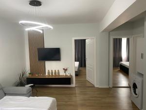 泰基尔吉奥尔Casa Techirghiol的客厅配有沙发和电视。