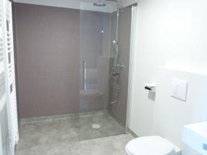 a bathroom with a shower and a toilet at Appartement PMR 2 Chambres, Face Plage, Piscine, Balcon, Pour 6 Personnes, Animaux Admis - FR-1-194-222 in La Tranche-sur-Mer +15 photos