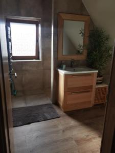 VoegtlinshoffenにあるLe Jardin d Edenの洗面台と鏡のあるバスルーム +15枚の写真