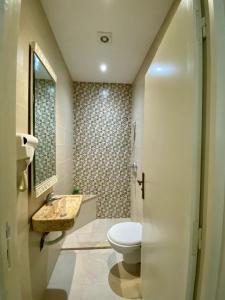 a bathroom with a toilet and a sink at Dar BOUDERBALA in Mahdia