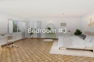 1 dormitorio con cama y escritorio en NH 3 Interlaken- Lucerne Lake I Mountain I unique I connect, en Sachseln