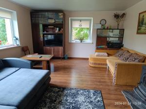 a living room with a couch and a table at Nr.42 in Palanga