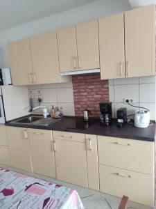 Kuchyň nebo kuchyňský kout v ubytování Apartman Sunrise