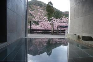 a pool of water with a flowering tree in the background at Hotel Shiki no Kura - Vacation STAY 29696v in Kawazu