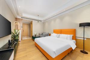 Lova arba lovos apgyvendinimo įstaigoje Raffles Executive Apartment - Guangzhou Huijin International Finance Center, Keyun Road Metro Station Branch-Canton Fair Free Shuttle
