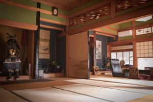 an entrance to a room with a door in a room at Samurai House! Seen in Movies and Dramas near HIKOSAN !! in Soida