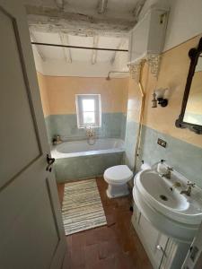 une salle de bain avec une baignoire, des toilettes et un lavabo dans l'établissement Wonderful Serena, à Coreglia Antelminelli
