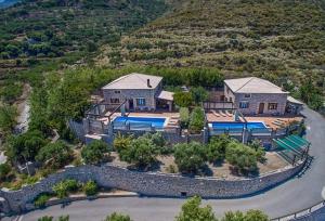 an aerial view of a house with a yard at Falasarna Villas in Falasarna