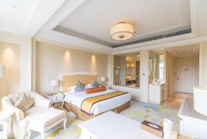 Voodi või voodid majutusasutuse Nanjing Dongjiao State Guesthouse toas
