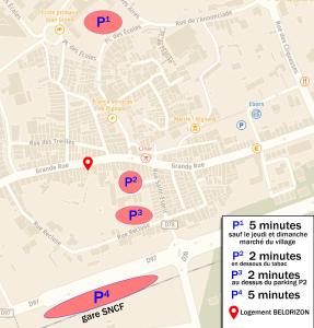 a map of the city of prague with pointers at Appartement Romantique Climatisé BELORIZON - 30 min de la mer in Pignans +22 photos