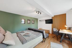 TV a/nebo společenská místnost v ubytování Apartment am Albertsplatz im Zentrum