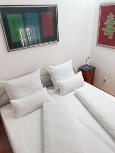 Ένα ή περισσότερα κρεβάτια σε δωμάτιο στο Salzburg-Altstadt-Apartement