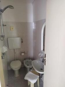 a bathroom with a toilet and a sink at Hotel Elsa in Milano Marittima
