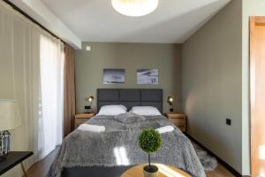 Postel nebo postele na pokoji v ubytování Super Stylish and cozy 2 bedroom 4or6 people Apartment in key location in Marshall Gudauri Project Ski Resort