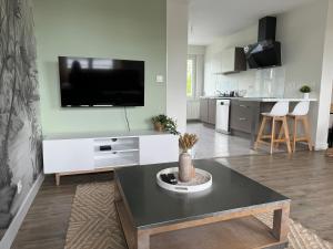 Kuchyň nebo kuchyňský kout v ubytování Appartement charmant