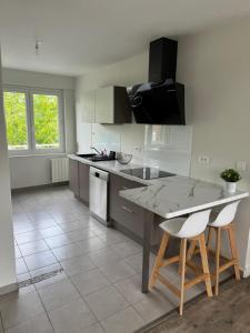 Kuchyň nebo kuchyňský kout v ubytování Appartement charmant