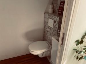 a bathroom with a white toilet in a room at Workshop in Béziers +11 photos