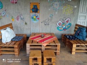 A seating area at Ezo