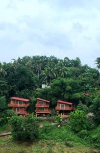 a group of houses on a hill with trees at Paraiso de June Quxote Ecofarm Resort in Naic