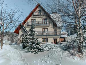 a house with a christmas tree in the snow at U Celiny - Widok na Tatry - Region Białki Tatrzańskiej in Rzepiska