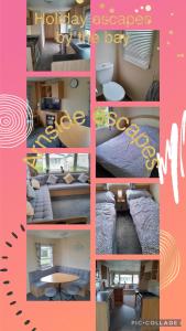 a collage of photos of a bedroom and a room at Escape to the bay- arnside escapes in Morecambe