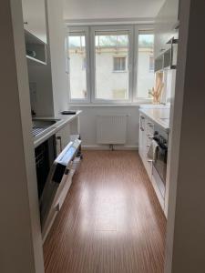 Kuchyň nebo kuchyňský kout v ubytování Cosy Vienna home