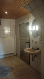GuttenbergにあるHaus Guttenbergの洗面台と鏡のあるバスルーム