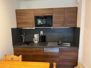 Η κουζίνα ή μικρή κουζίνα στο Charmant T2 à Hauteluce, 4 pers, Parking, Piscine, Fitness, Proche Commerces et Télésiège - FR-1-342-320 +2 φωτογραφίες