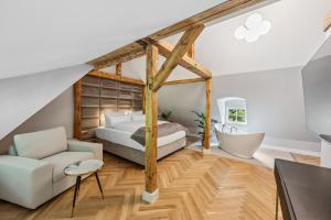 Postel nebo postele na pokoji v ubytování Residenz Hugo