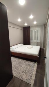 Giường trong phòng chung tại Apartments on 23,1 Nаzarbaeva Ave