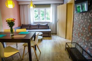 Televiisor ja/või meelelahutuskeskus majutusasutuses Apartamenty Przy Świerku