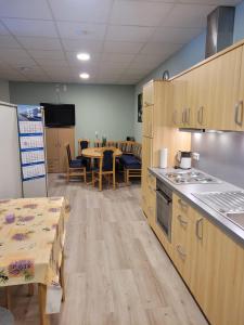 Kuchyň nebo kuchyňský kout v ubytování Gästehaus Kristall