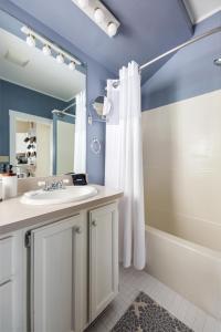 a bathroom with a sink and a tub and a shower at Ninth Street Urban Retreat in Traverse City +31 photos