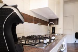 une cuisine avec une cuisinière et un évier dans l'établissement TP Apartment Luxury Colosseum, à Rome