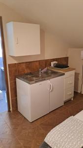 a kitchen with a sink and a stove at Vila Vesna in Gornji Karin +38 photos