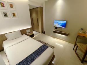 TV a/nebo společenská místnost v ubytování Hotel Nandini