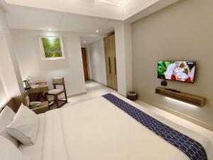 TV a/nebo společenská místnost v ubytování Hotel Nandini