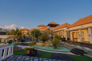 a view of the courtyard of a house at Pandawa Resort & Spa Seaview in Nusa Penida